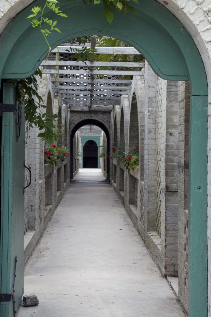 Archway entrance to Atalaya at Hungtinton Beach State Park in South Carolina.